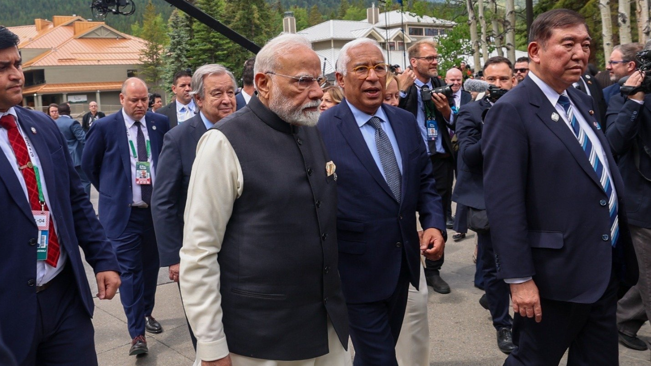 PM Modi alongside world leaders at G7 Summit (Image: X/ MEA) PM Modi alongside world leaders at G7 Summit (Image: X/ MEA)
